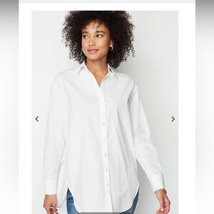 JJill - White Oversized Cotton Poplin Tunic - J.Jill Tall size Large